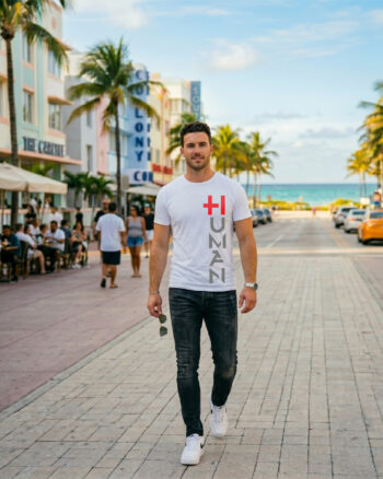 HUMAN Graphic White Tee - Premium Men's Streetwear
