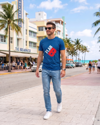 Premium Blue Plan B Graphic T-Shirt | Men's Streetwear