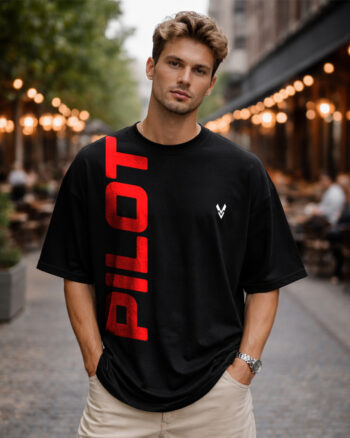 MEVI Black Oversized “Pilot” T-Shirt