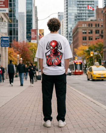 Premium Marvel Spider-Man Oversized White T-Shirt